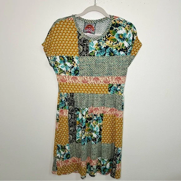 Johnny was Colorful Patchwork tshirt Dress - Picture 2 of 6
